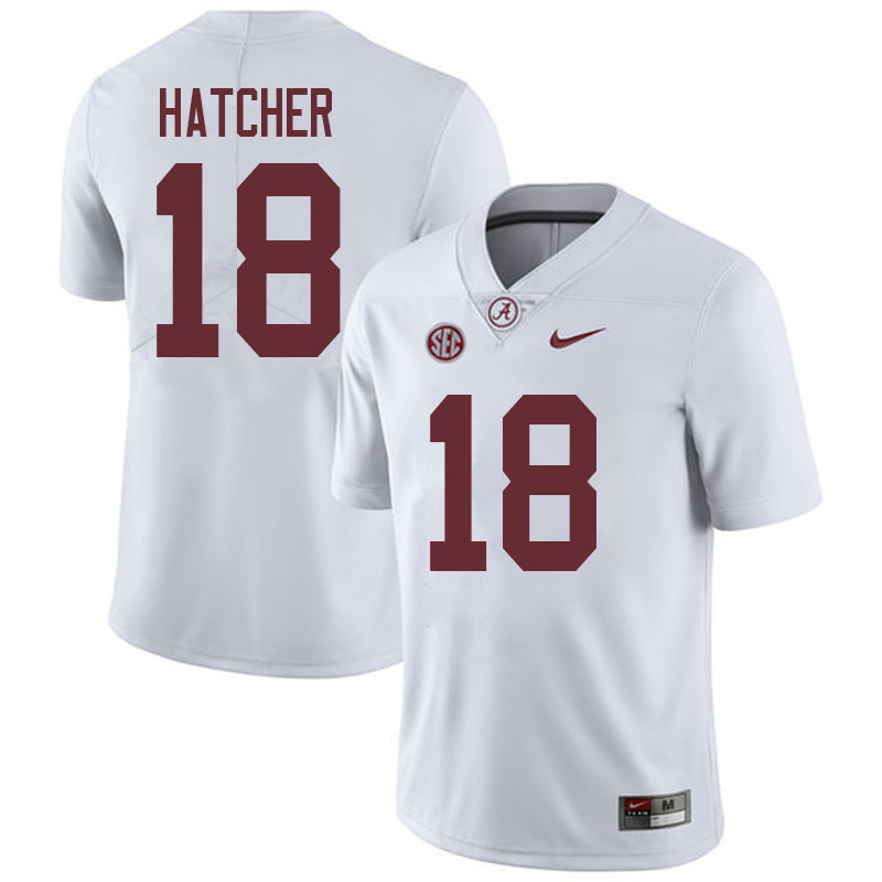 Men #18 Layne Hatcher Alabama Crimson Tide College Football Jerseys Sale-White